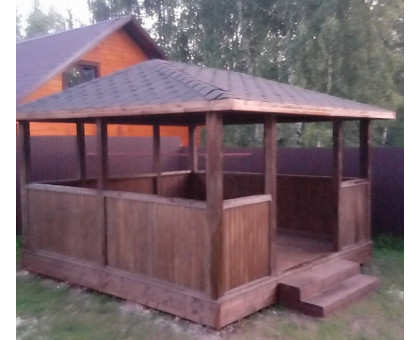 Беседка для дачи "Бригада" в Орехово-Зуевский городской округ с четырехскатной крышей